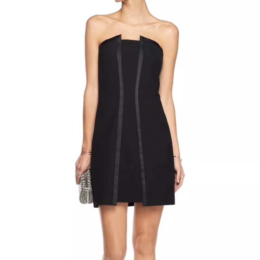 Maje Rimbaud Strapless twill mini dress